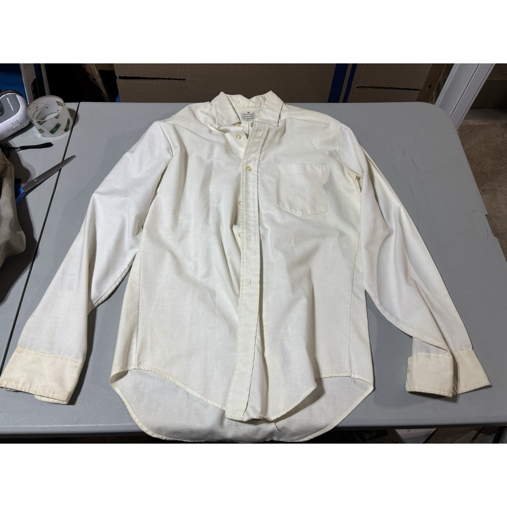 Vtg Diplomat Never Iron‎ Long Sleeve Shirt L